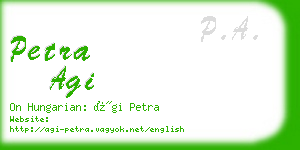 petra agi business card